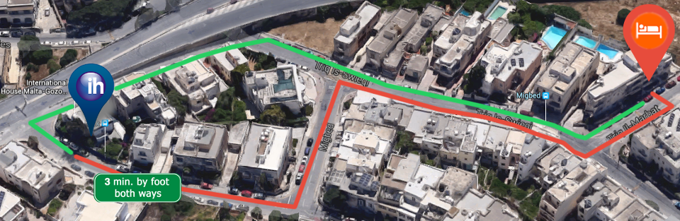 Map (From IH School to Villa Belview) - 3 minutes by foot both ways